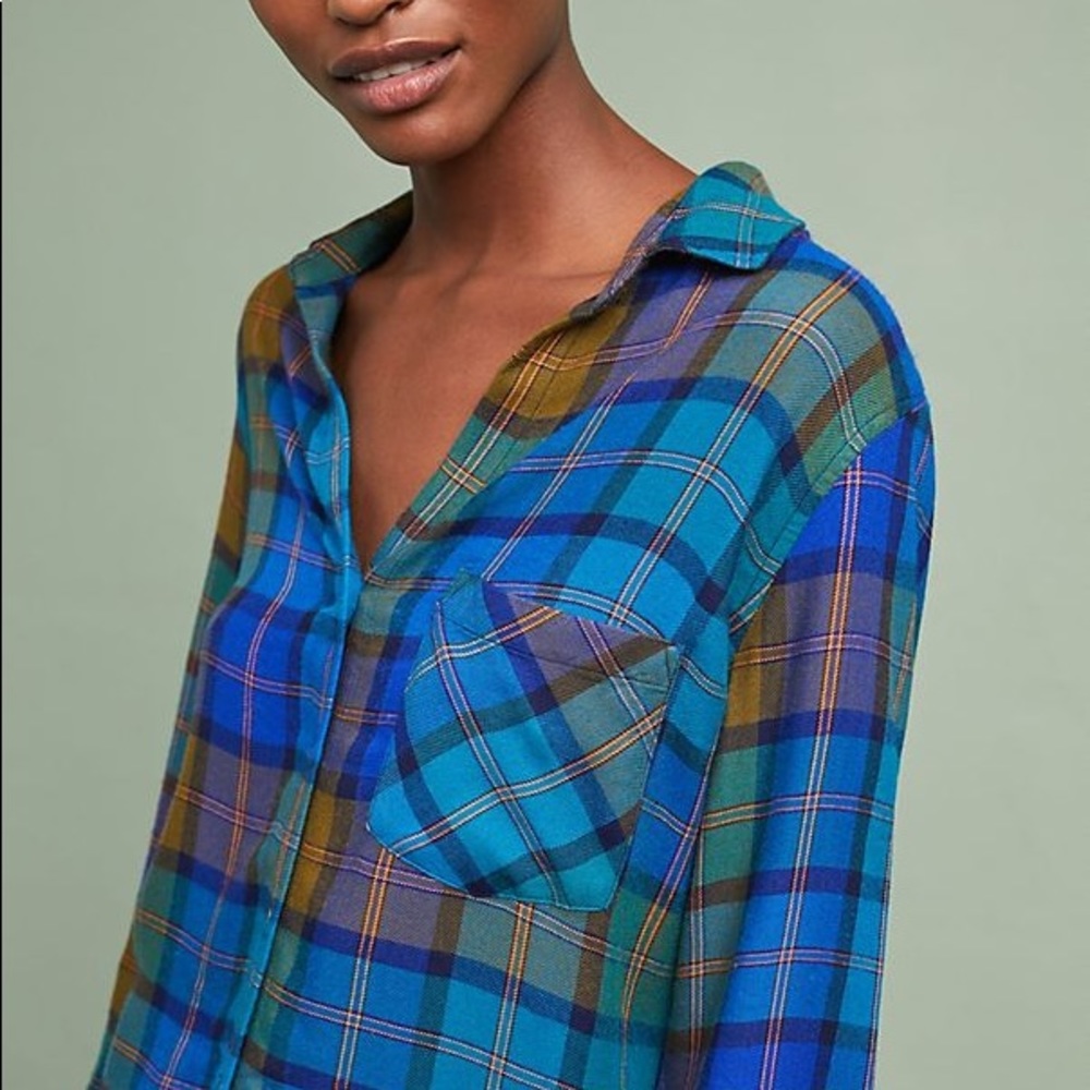 Anthropologie Cloth & Stone Shoshone Plaid Shirt